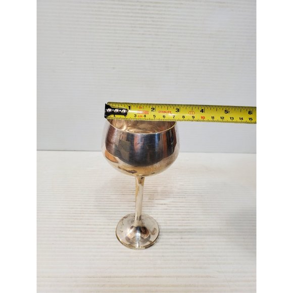 Vintage metal Goblet Chalice Wine Cup Modern Mid Century Metal Glasses Stemware - Picture 8 of 10